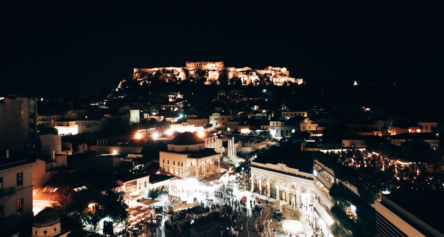 Athens by Night Monastiraki and Acropolis