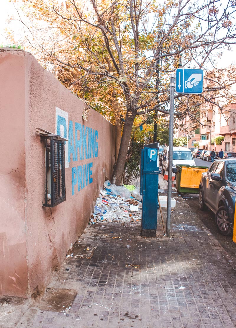 Trash in marrakech streets