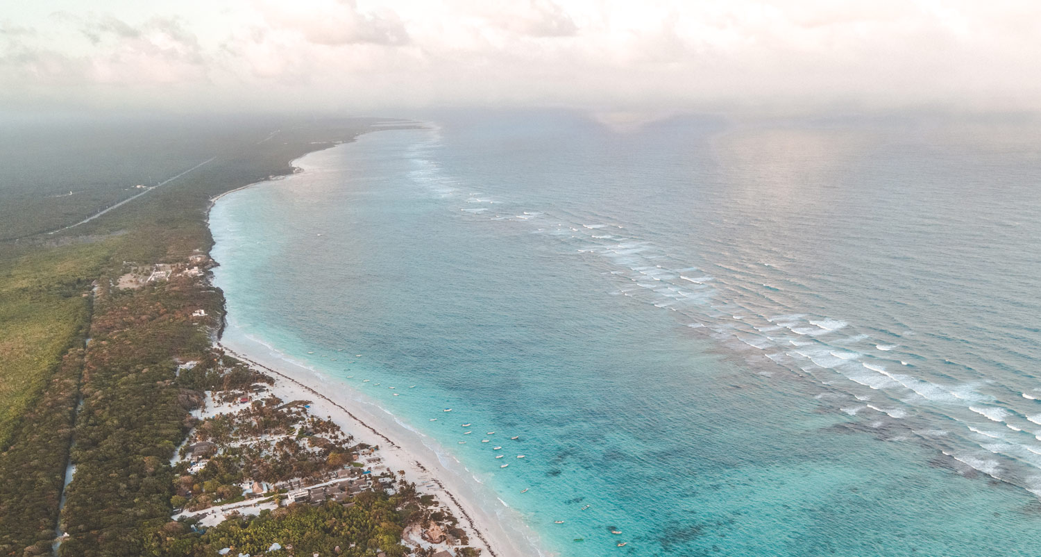 beach tulum mayan ruins mexico site