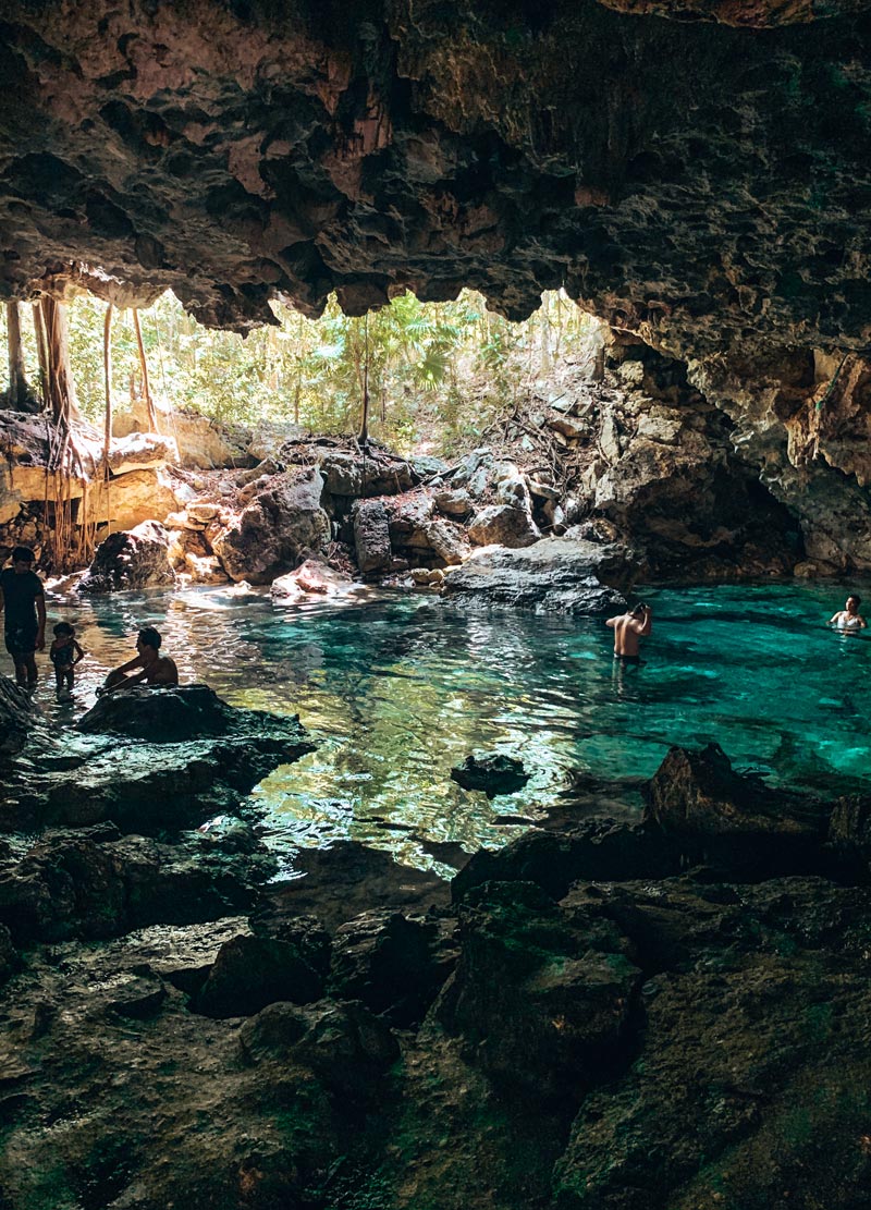 cenote in a cave tulum