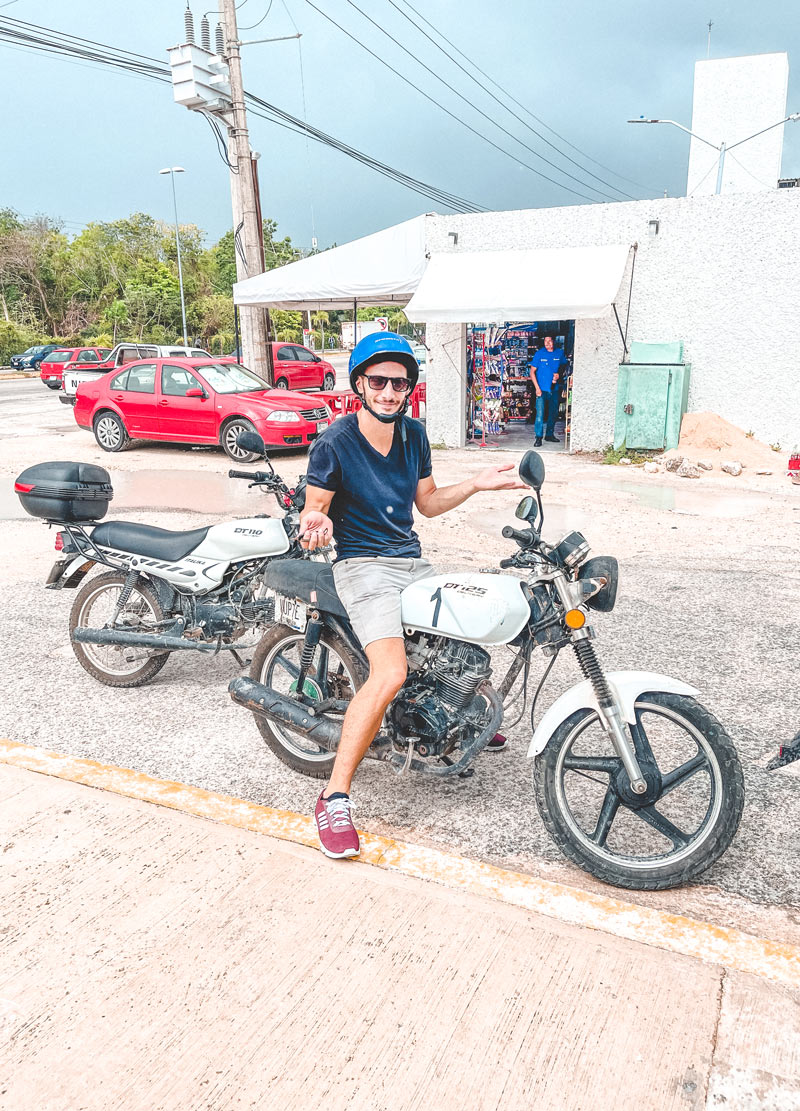 transport chichen itza tulum motorbike