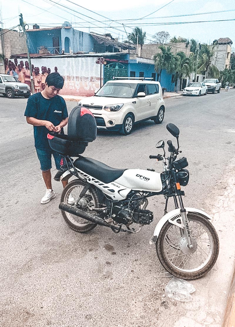 motorbike tulum mexico transport