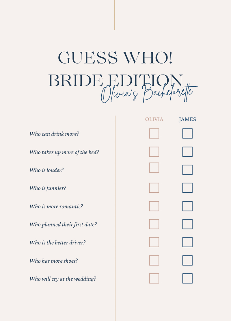 game bachelorette bride