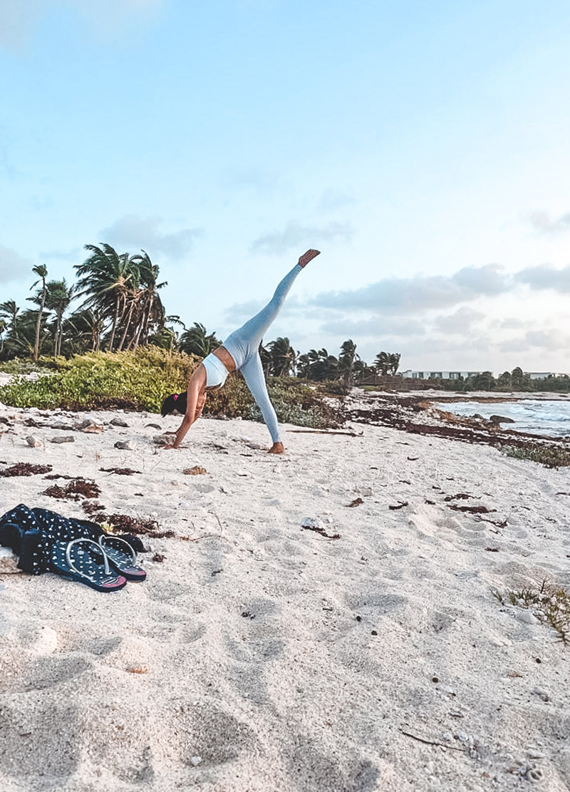 akumal beach yoga session